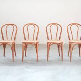 Bent beech wood chairs with straw seats, no. 34 total, 1990-2000