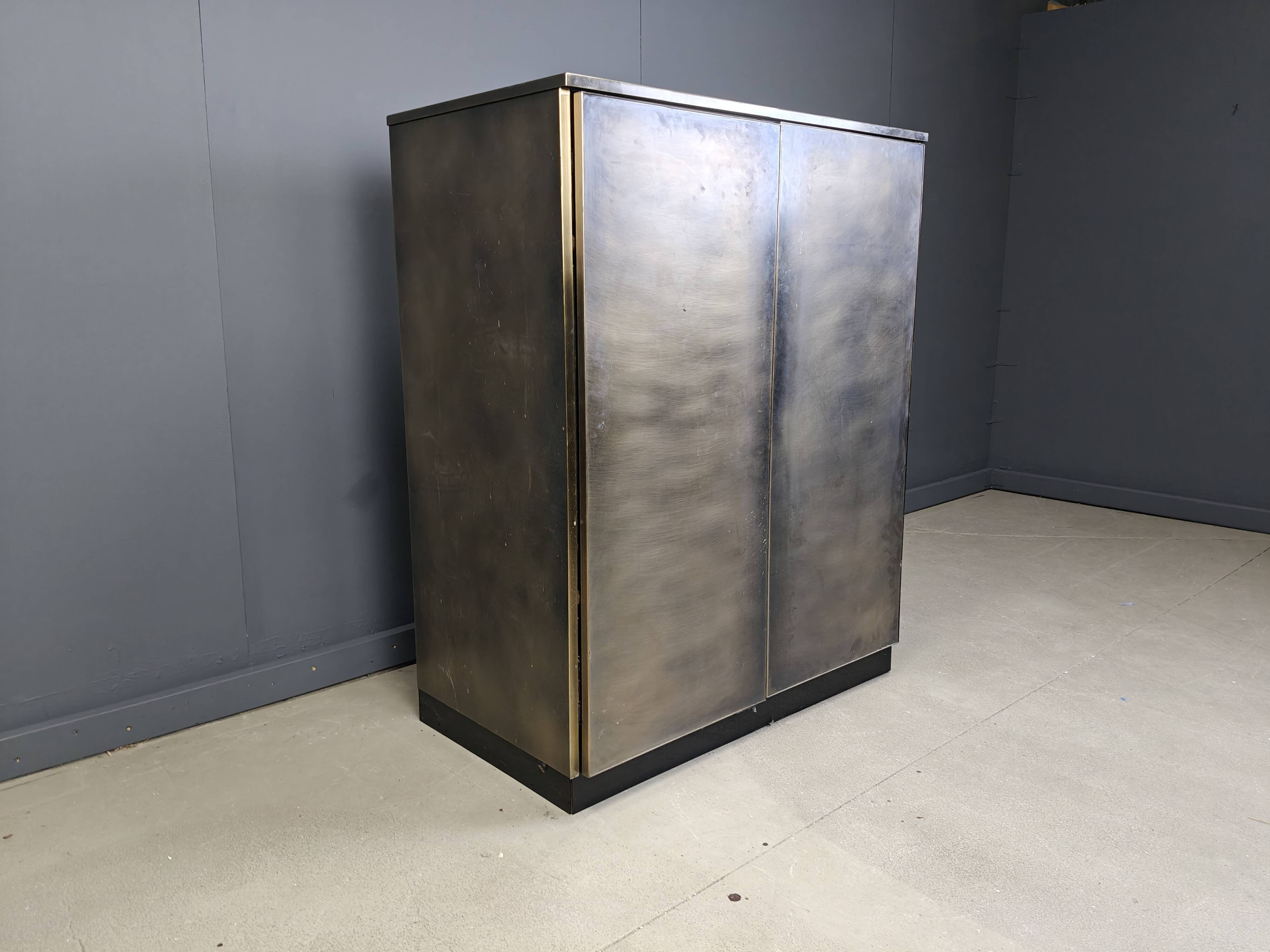 Vintage brass bar cabinet by belgochrom, 1980s