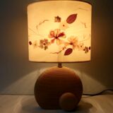 Wooden lamp with its herbarium lampshade from the 70s