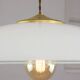 Mid-Century Italian Saucer Glass and Brass Pendant Lamp