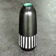 Upsala Ekeby Ceramic Vase – Black with Striped Pattern – Turquoise Interior –