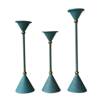 Lot of 3 1980s candlesticks