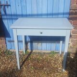 Small sky blue patina farm table