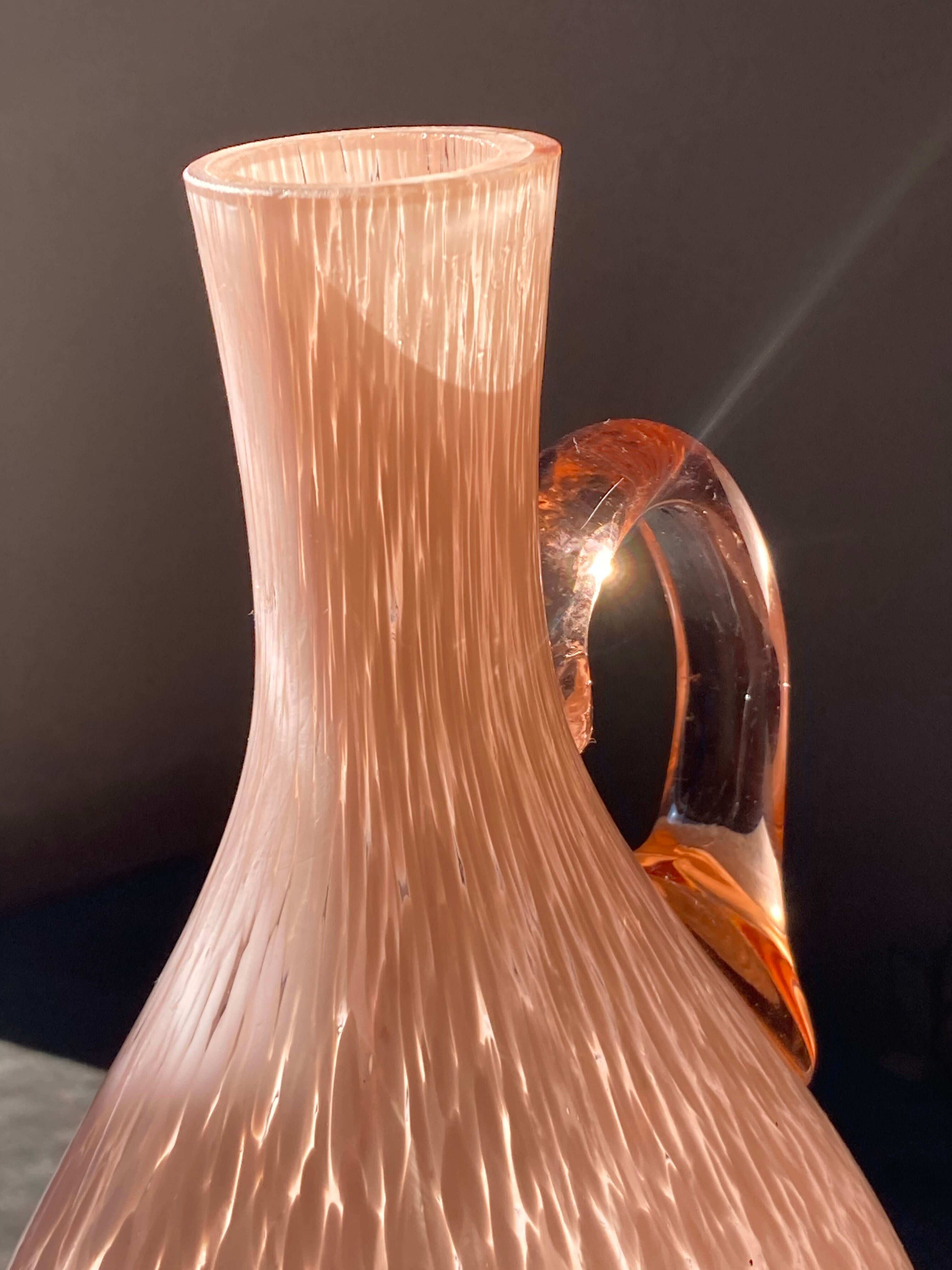 Speckled pink glass vase