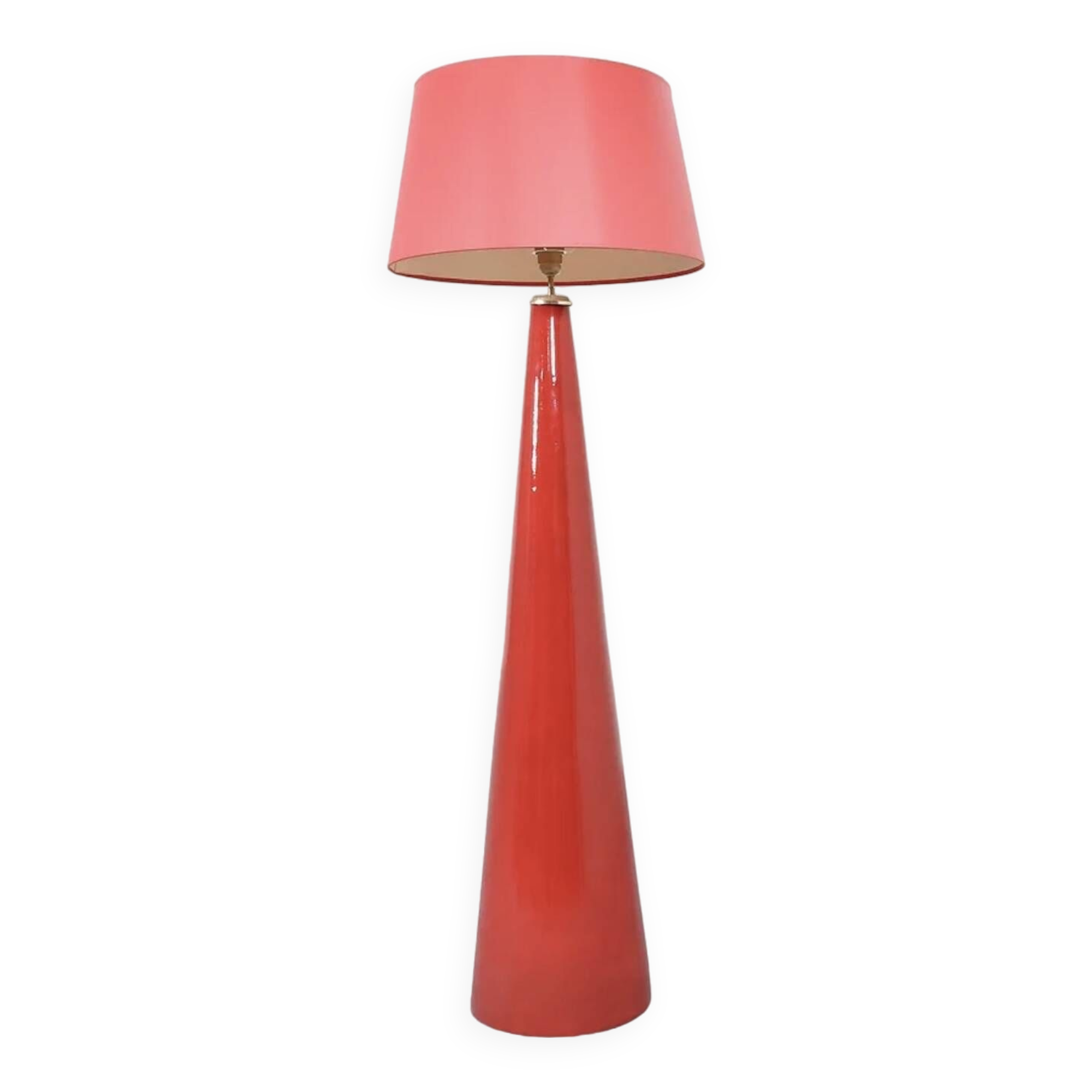 Lampadaire vintage en céramique rouge