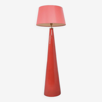 Lampadaire vintage en céramique rouge