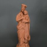 Virgin and Child in terracotta 19th century modeling