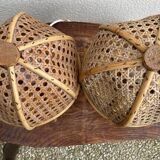 Paire de lampes italiennes en rotin