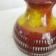 Vintage Scheurich Fat Lava Vase: West German Red & Yellow Pottery