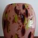 La rochere glassware vase in pink and multi-colored multi-layered glass signed