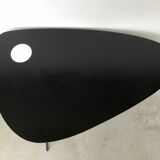 Tripod coffee table in the shape of a black metal painter's palette - 20th century