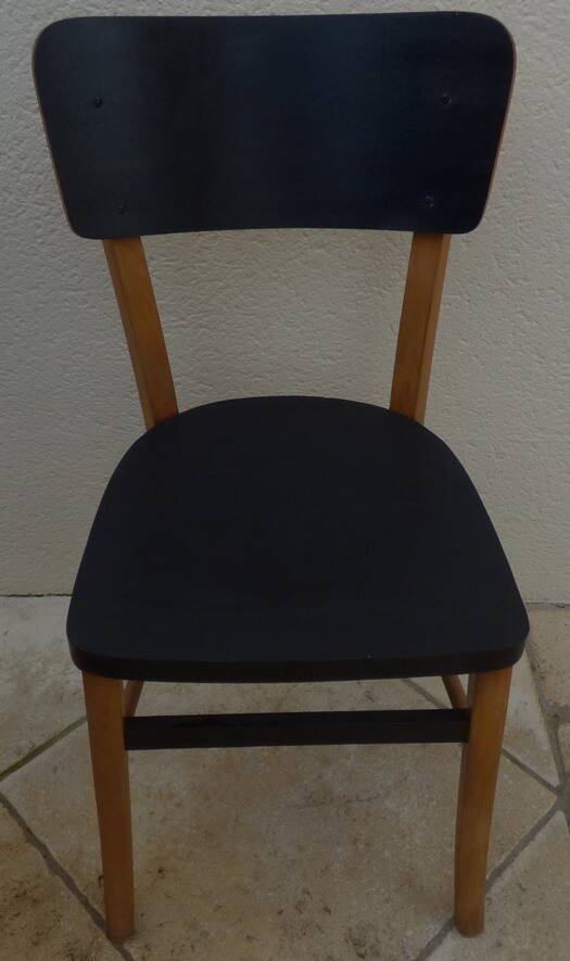 Black and natural wooden bistro chair