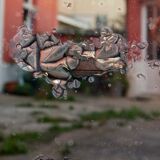 Large old gilded mirror 84x139cm