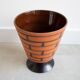 Vintage terracotta ceramic diabolo planter / flower pot