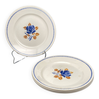 Badinviller vintage roses navy dinner plates