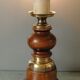 Pied de lampe en bois tourne et laiton années 70/80