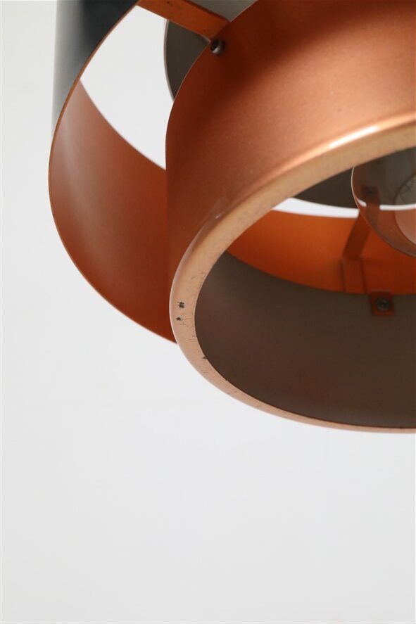 Set of 2 Fog & Mørup / Jo Hammerborg “Juno” pendant lamps / Mid-century Danish modern design / Copper / 1960s / 1970s