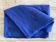 Vintage hand-embroidered tablecloth, floral patterns - Ocean blue - Linen - 160x155 cm