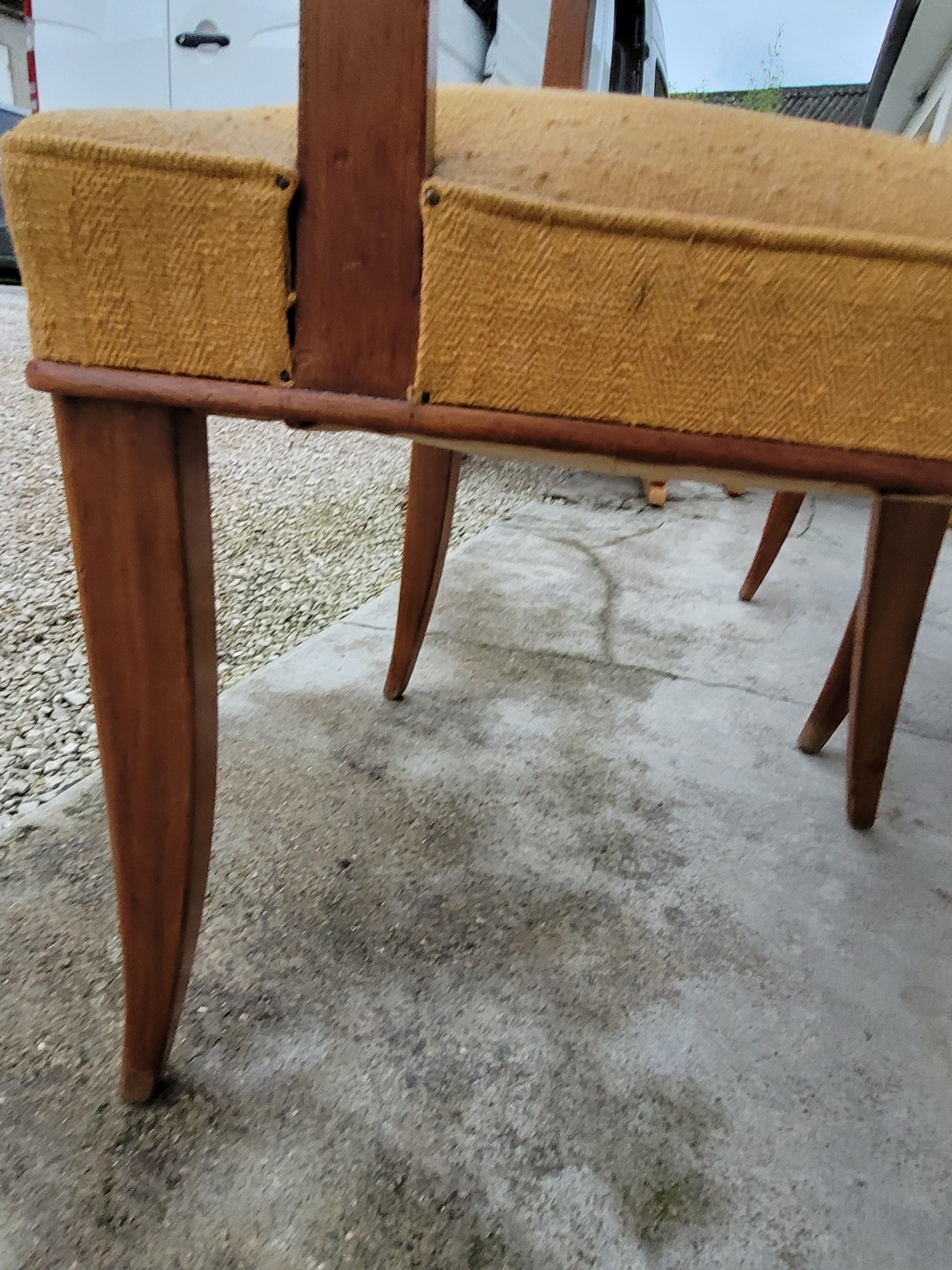 Pair of armchairs bridge era art deco walnut
