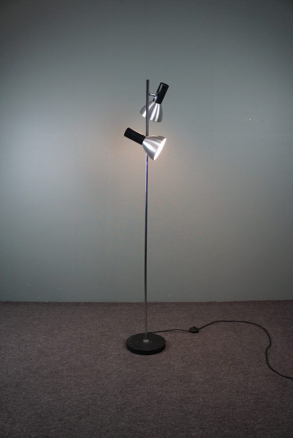 Floor lamp with 2 spots by Sölken Leuchten 1960