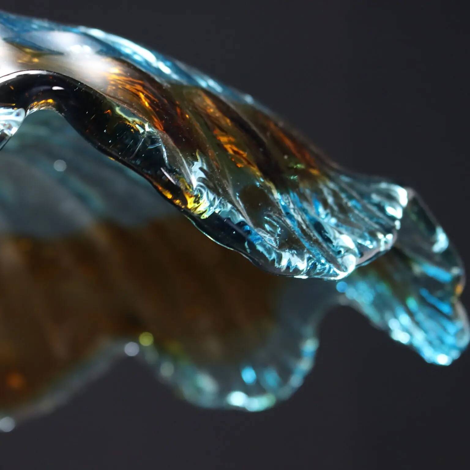 Glass ceiling light, Italy, 1970s