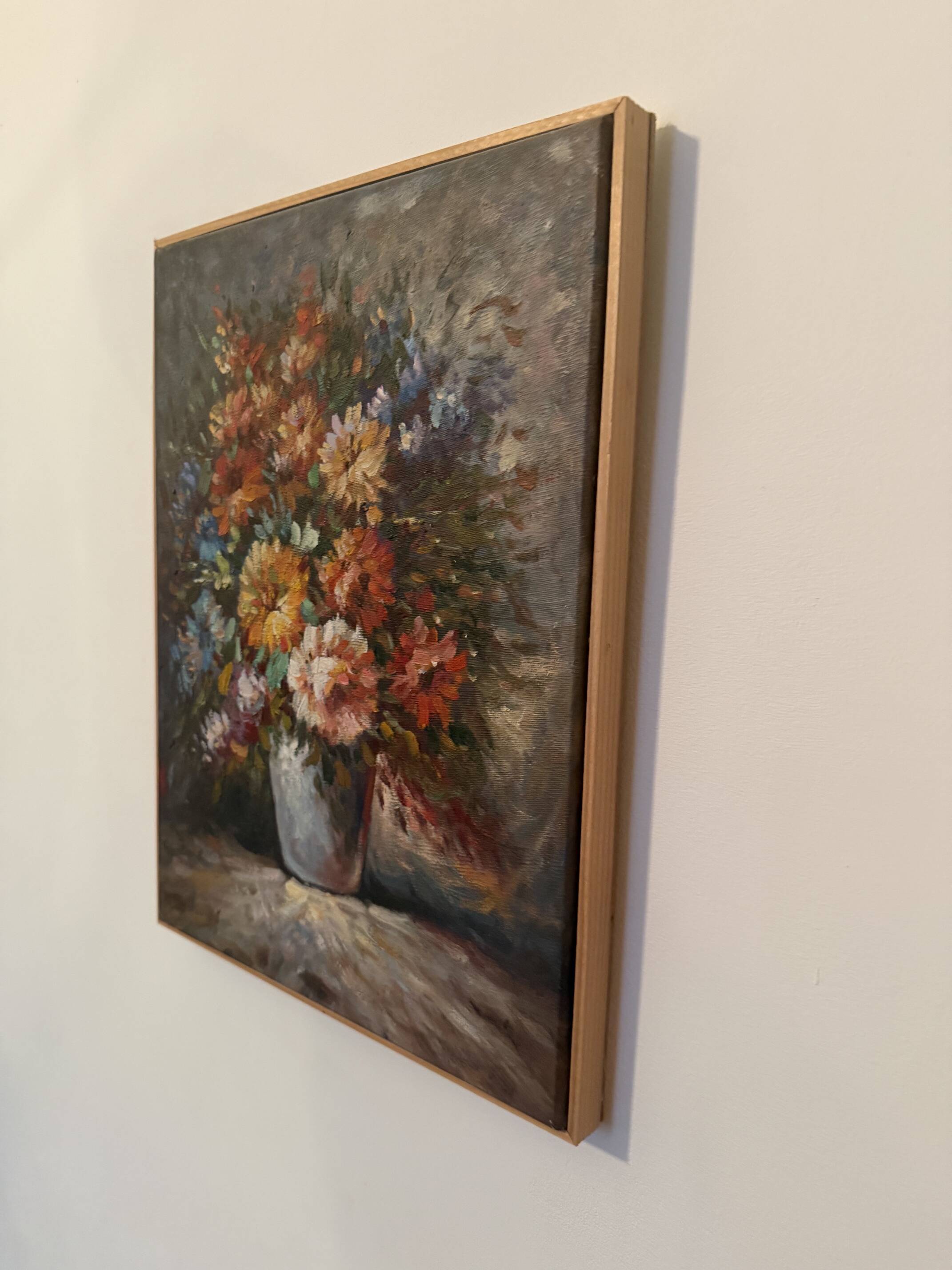 Oil on canvas flower bouquet