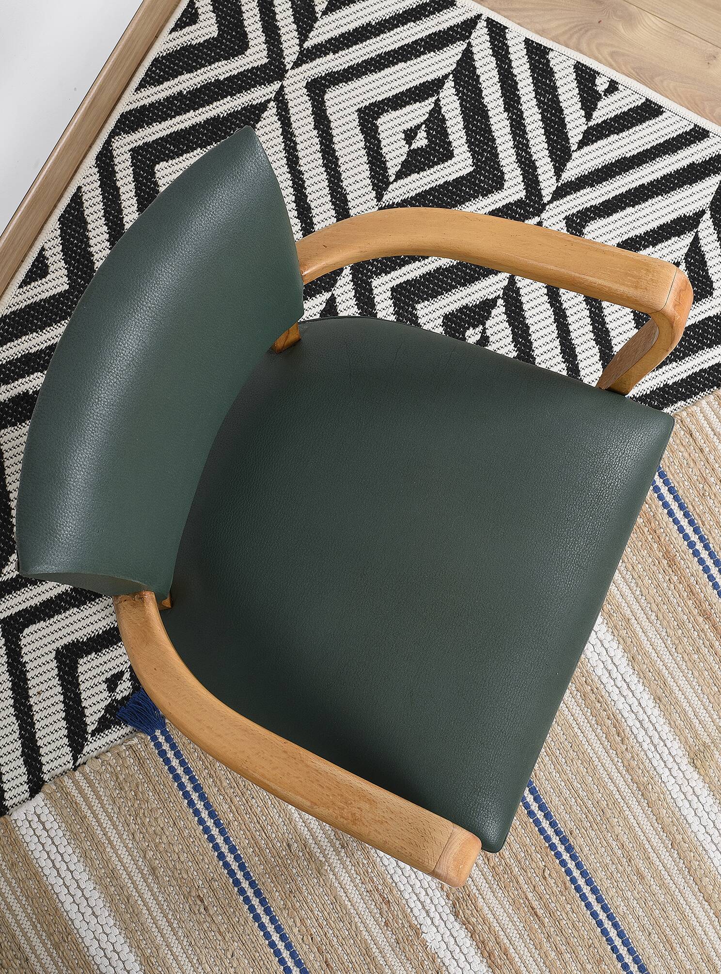 Fauteuil bridge moleskine vert