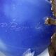 glass paste vase signed, bronze mount