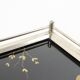 Vintage tray birds black glass chrome 1950s-60s plateau 40x26cm