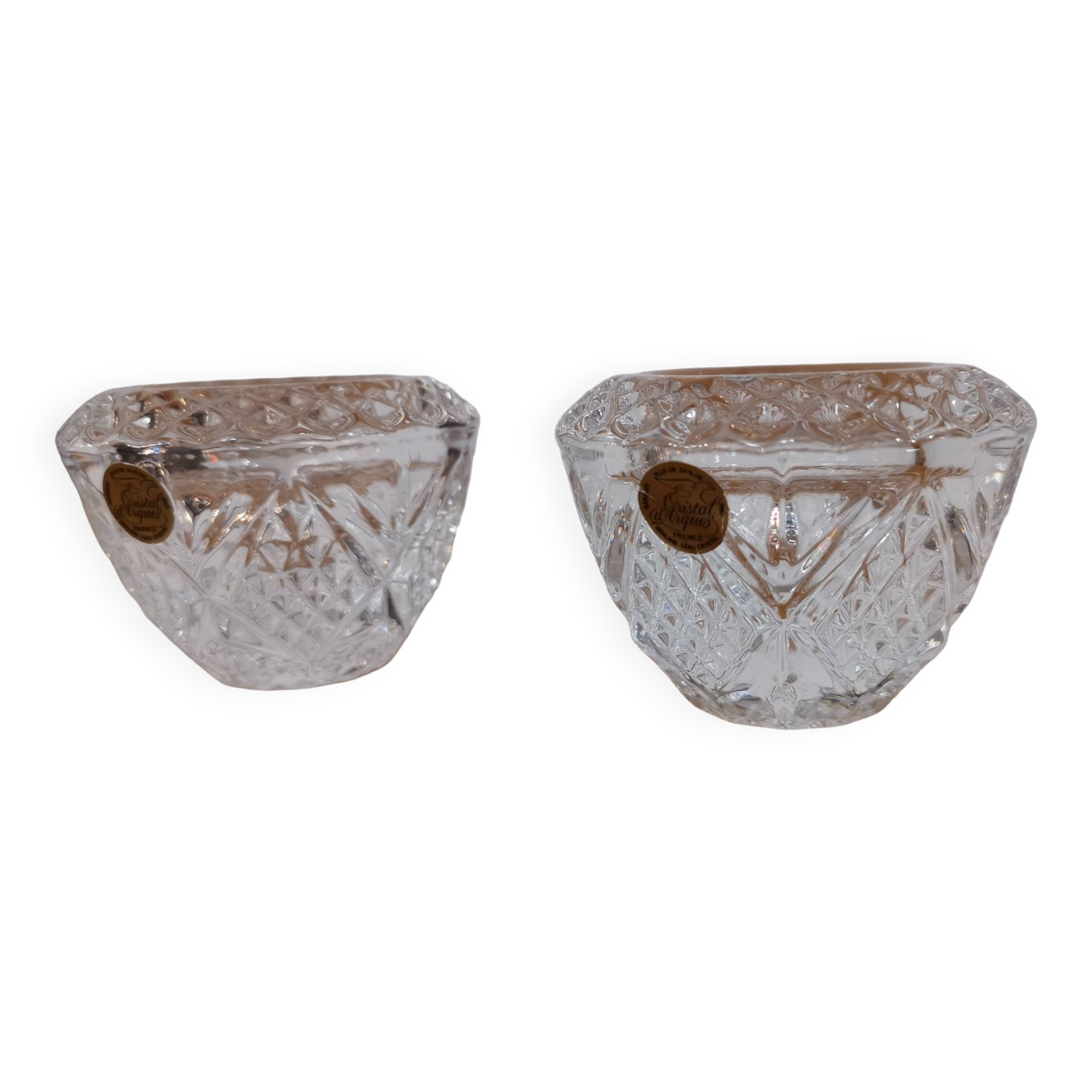 Set of Cristal D'Arques Fontenay candle holders