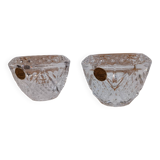 Set of Cristal D'Arques Fontenay candle holders