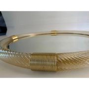 Elegant Round Gold Murano Mirror, Barovier Style