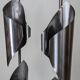 Pair of Space Age Stainless Steel Street Lights - 70s