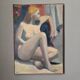 Huile sur toile portrait tableau contemporain tons pastel