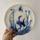 Set of 6 flat ironstone plates - Japanese Model 2 from Longwy