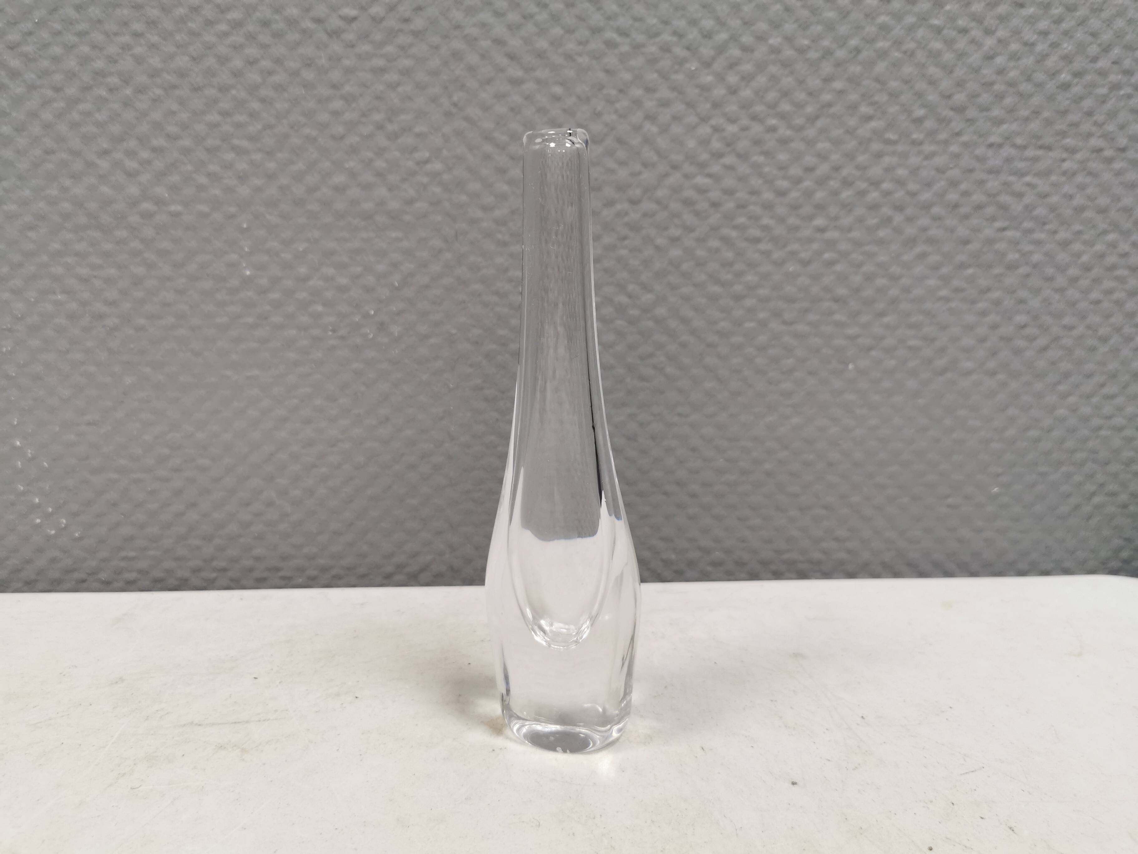 Slim transparent vase in crystal glass from Örrefors Sweden 1980s