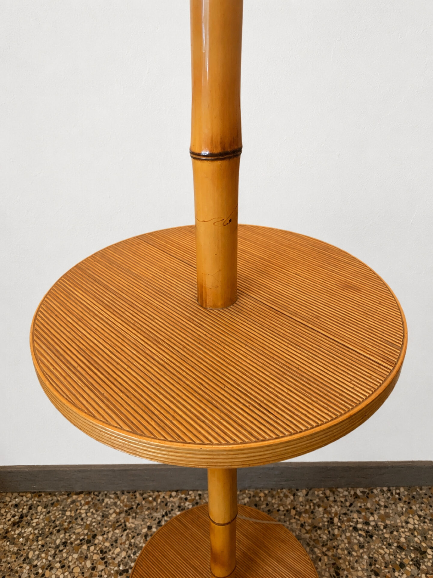 Large bamboo floor lamp from the 1960s.