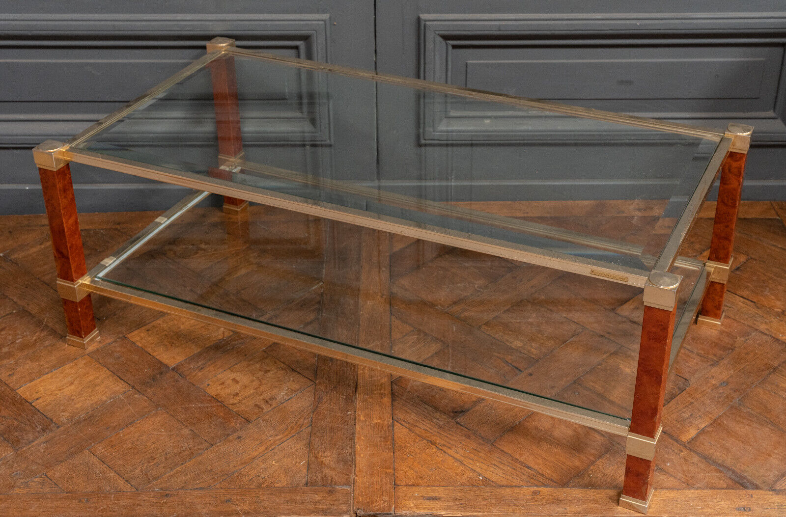 Coffee table with two trays by Pierre Vandel Paris 1980