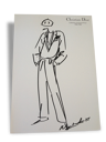 Christian Dior: jolie illustration/ tirage dessin/croquis de mode de presse