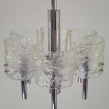 Lustre en verre de Murano et chromage, années 1960