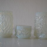 3 opalescent glass jars 60's geoffrey baxter