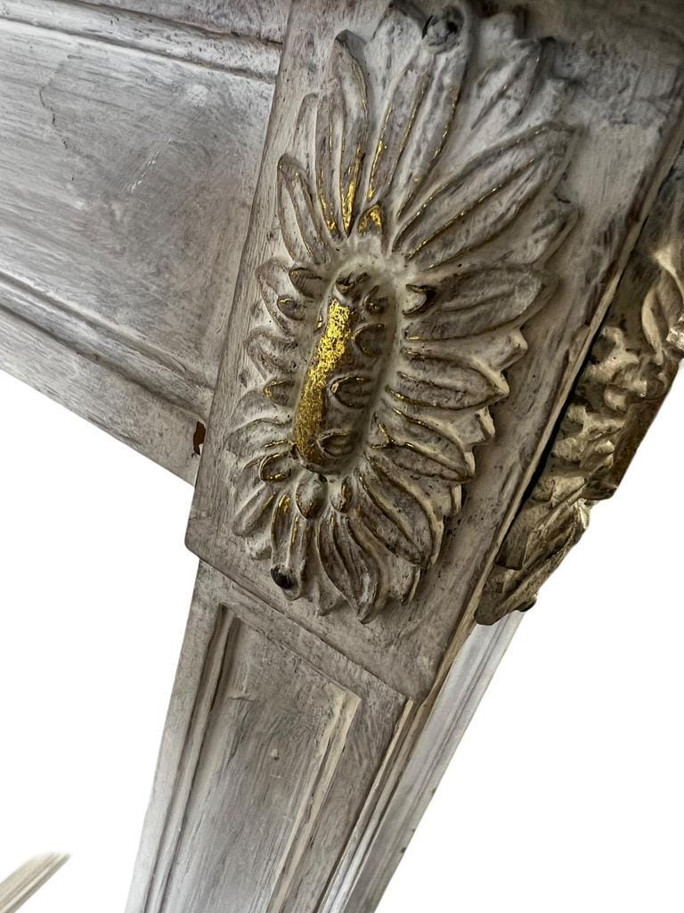 Vintage console / wall table with marble