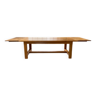 Table de ferme chêne massif avec allonges 320 cm