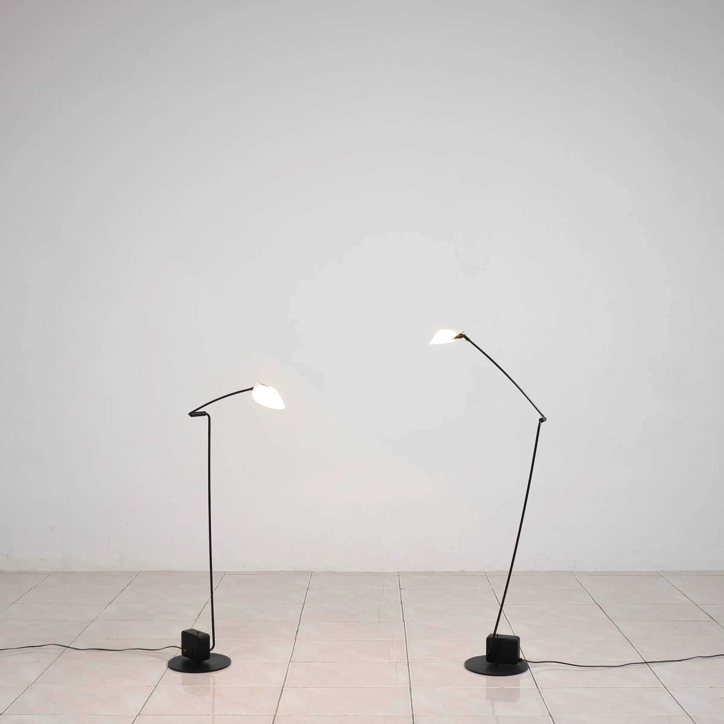 Set of 2 "Ambra" floor lamps by Valenti, Italy
