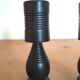 Pair of wooden candle holders design 60s 70s