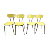 Suite of 4 yellow formica chairs