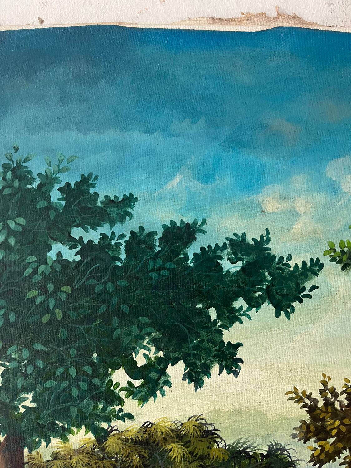 Soldiers and horses lost in the forest, signed