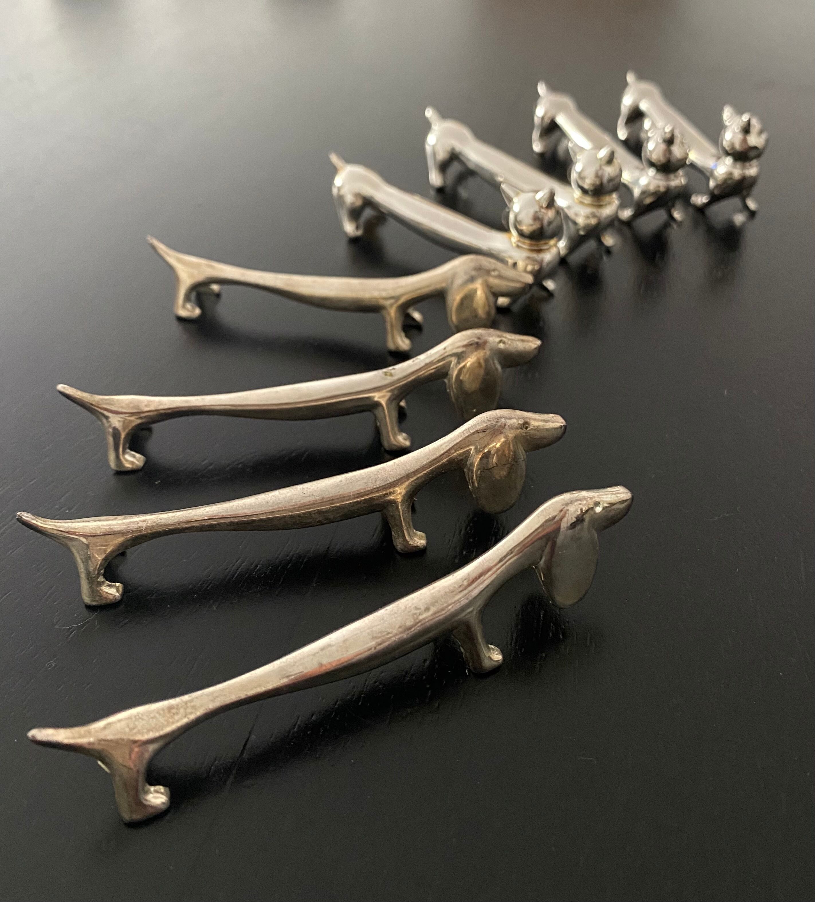 Dachshund and cat shape knife holders