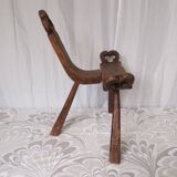 Brutalist tripod chairs in solid wood