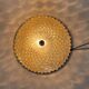 Mid-century wood & glass flush mount, 1960's